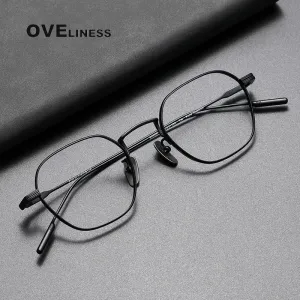 Oveliness Unisex Full Rim Irregular Square Titanium Eyeglasses 80808