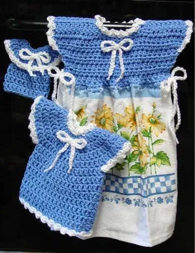 Oven Door Dress, Potholder, and Fridgie Crochet Patterns