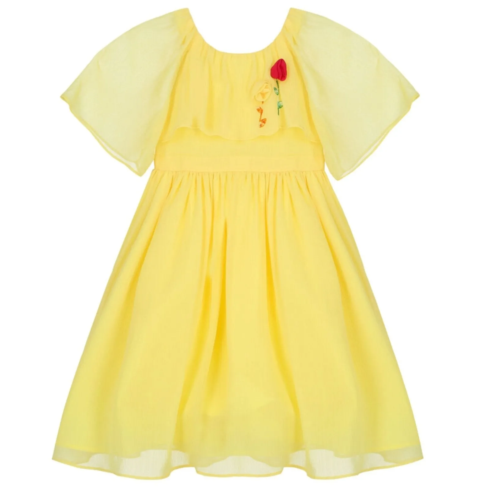 Patachou Girls Woven Chiffon Yellow Dress