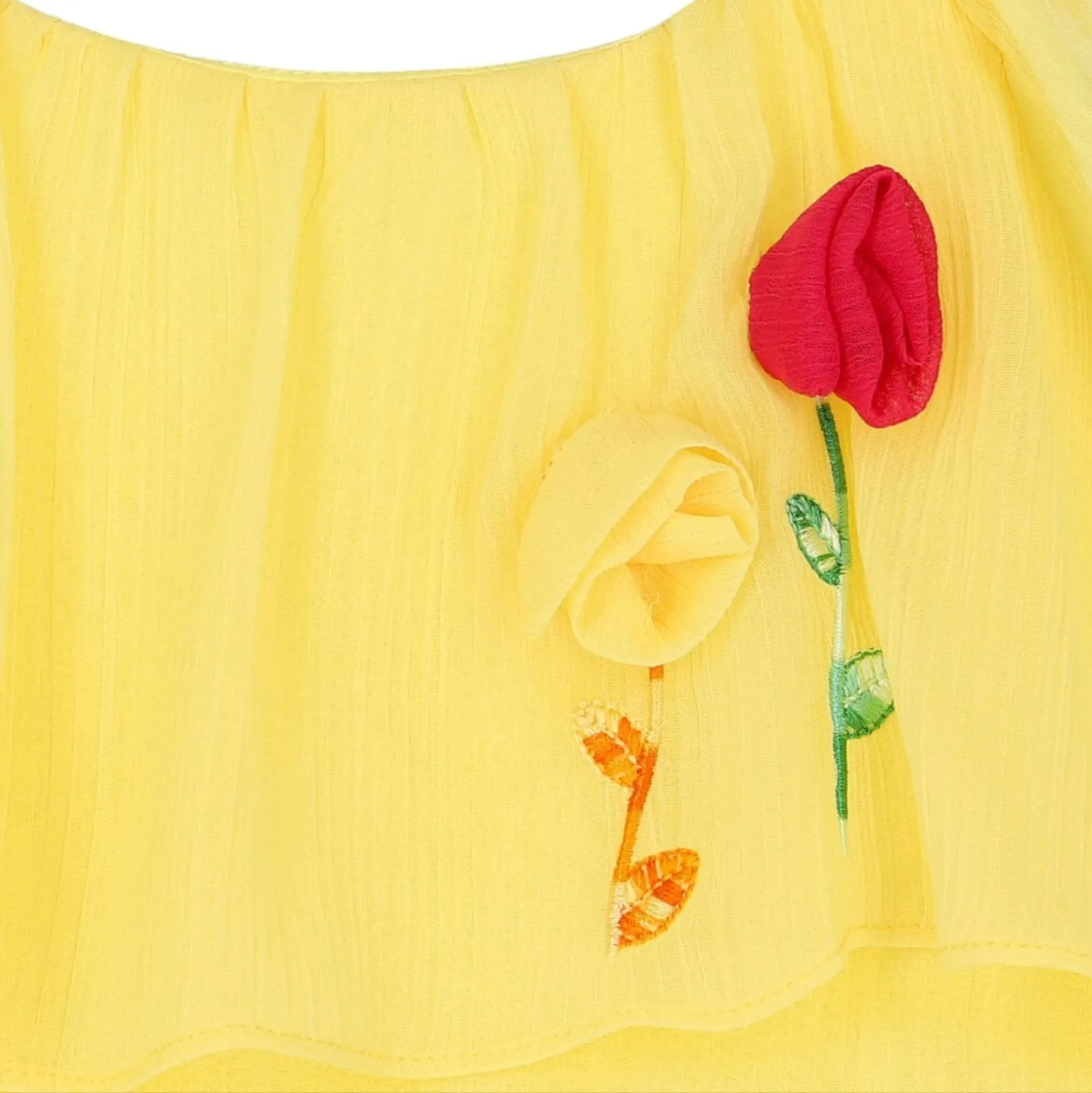 Patachou Girls Woven Chiffon Yellow Dress