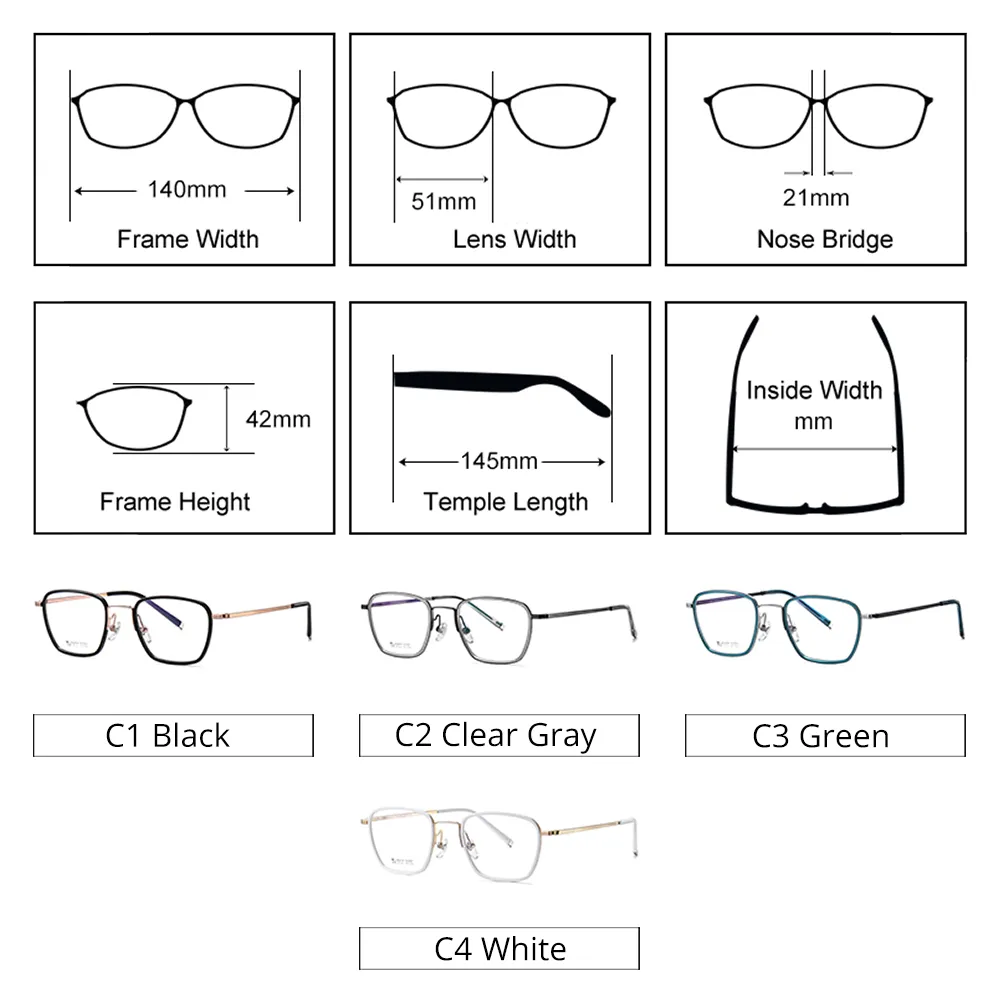 Ralferty Unisex Full Rim Irregular Square Acetate Titanium Eyeglasses D2319