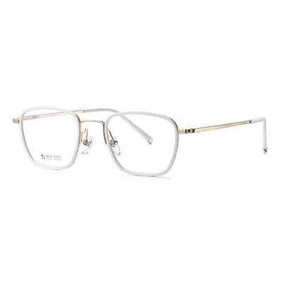 Ralferty Unisex Full Rim Irregular Square Acetate Titanium Eyeglasses D2319
