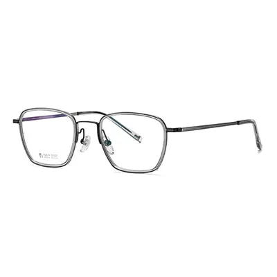 Ralferty Unisex Full Rim Irregular Square Acetate Titanium Eyeglasses D2319