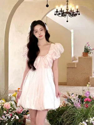 Rose Cloud Soft Pink Mini Dress