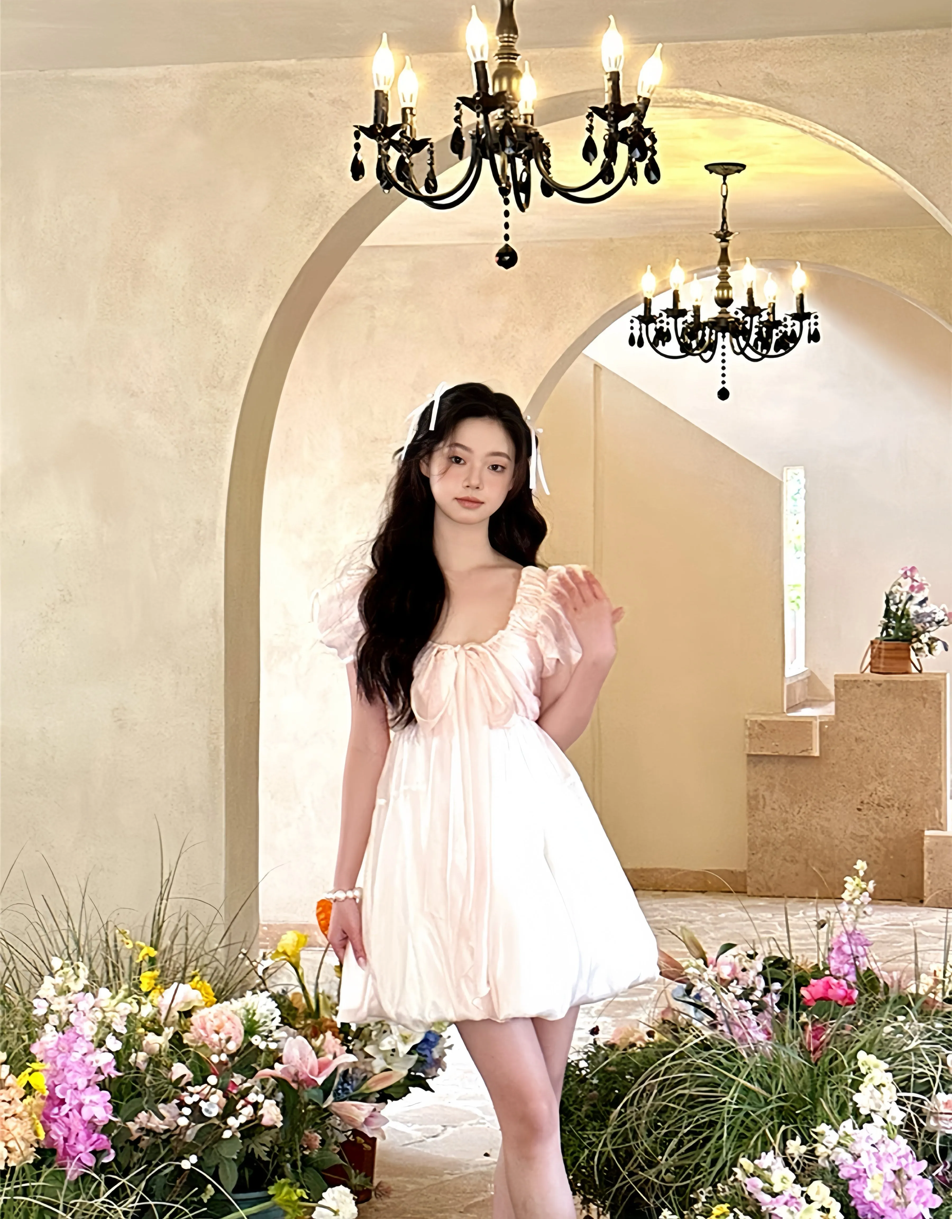 Rose Cloud Soft Pink Mini Dress