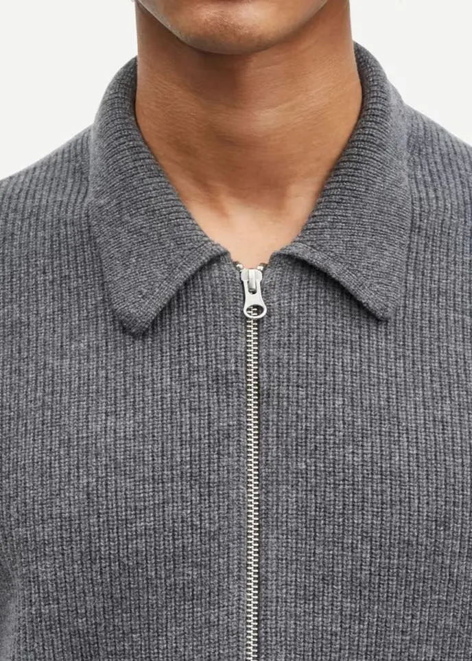 SAISAKS ZIP CARDIGAN | CHARCOAL
