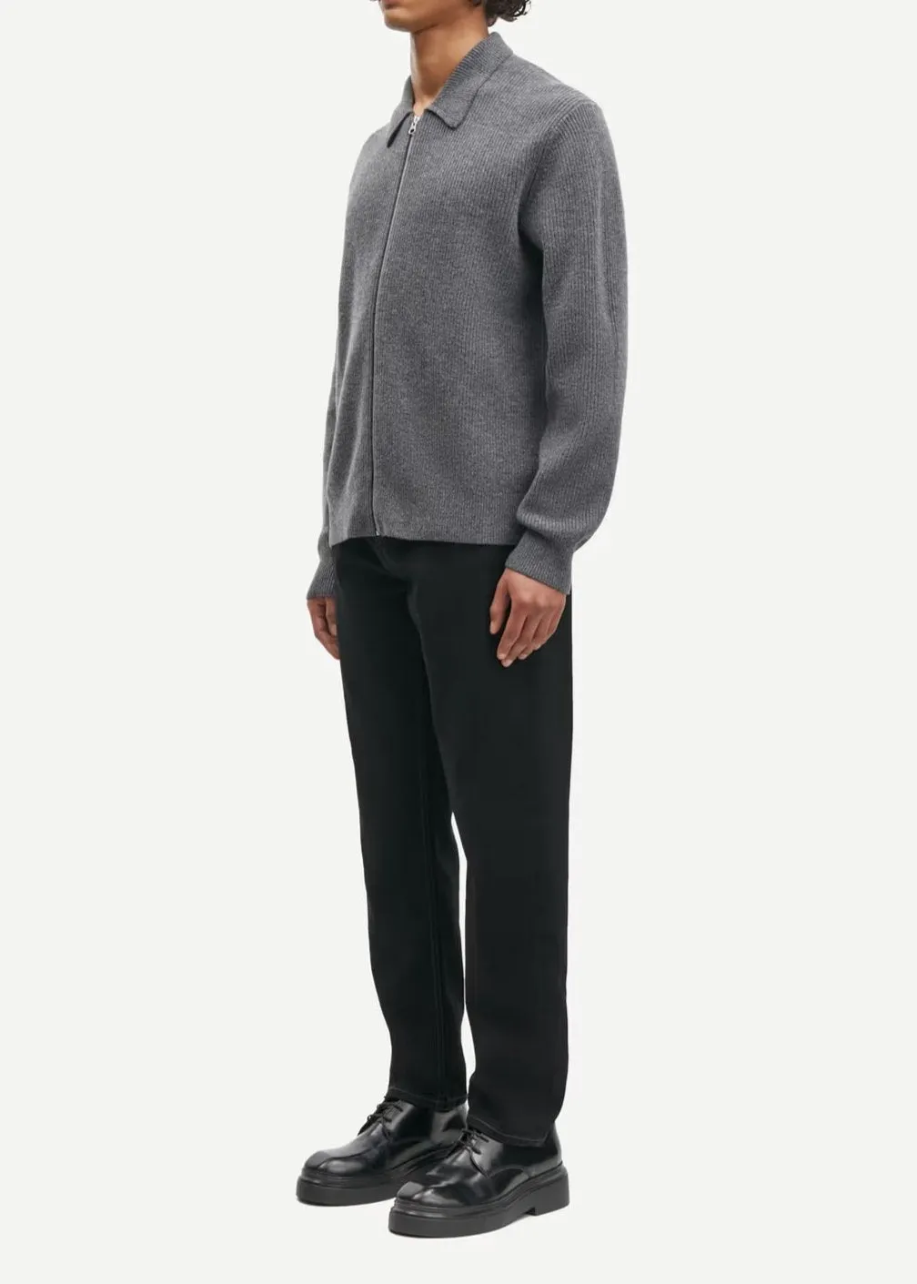 SAISAKS ZIP CARDIGAN | CHARCOAL