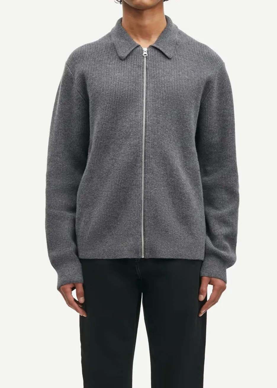 SAISAKS ZIP CARDIGAN | CHARCOAL