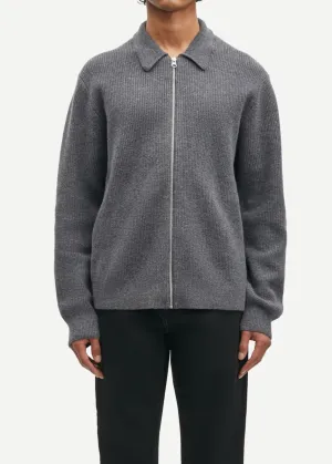 SAISAKS ZIP CARDIGAN | CHARCOAL