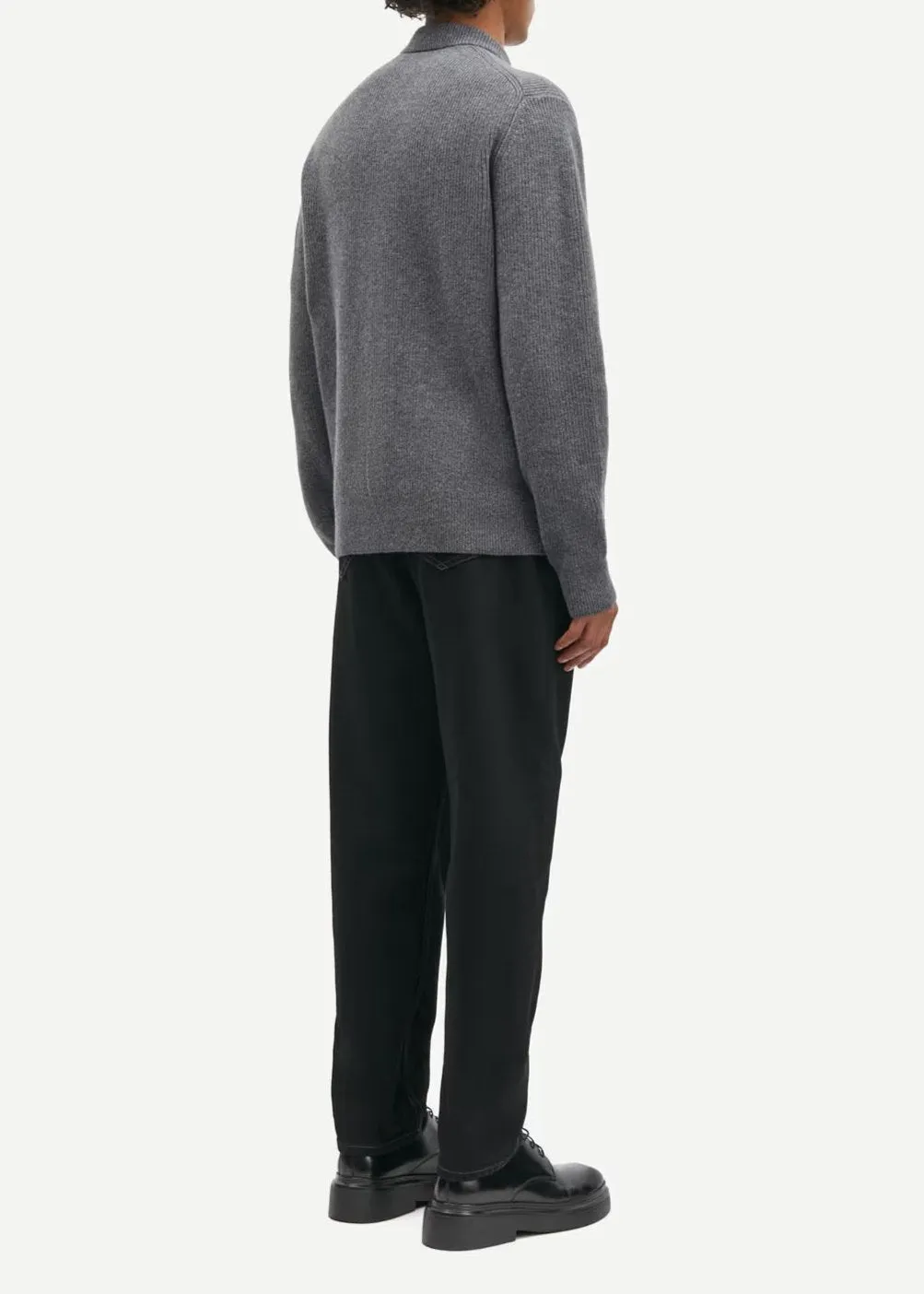 SAISAKS ZIP CARDIGAN | CHARCOAL