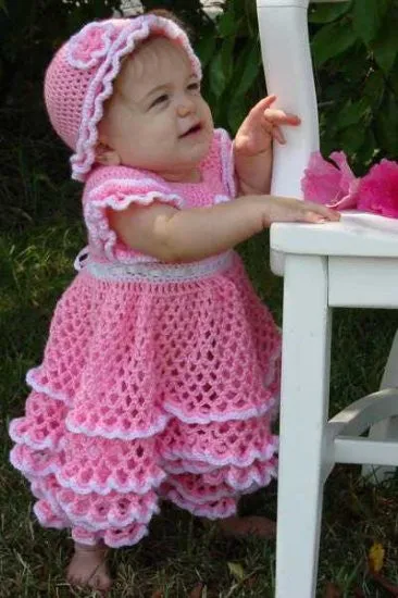 Savannah Ruffled Baby Set Crochet Pattern