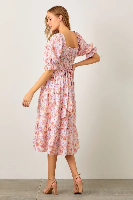 Smocked Bodice Dress Ivory