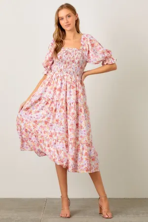 Smocked Bodice Dress Ivory