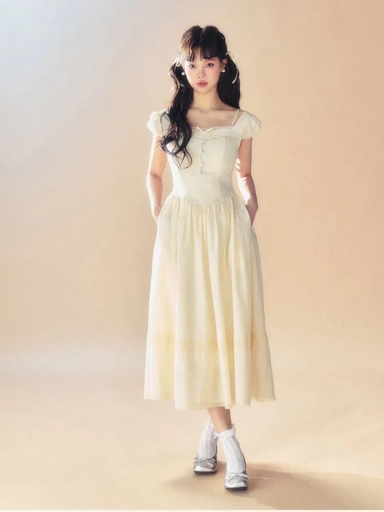 Square Neck Tea Break Dress【s0000007518】