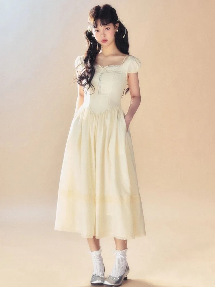 Square Neck Tea Break Dress【s0000007518】