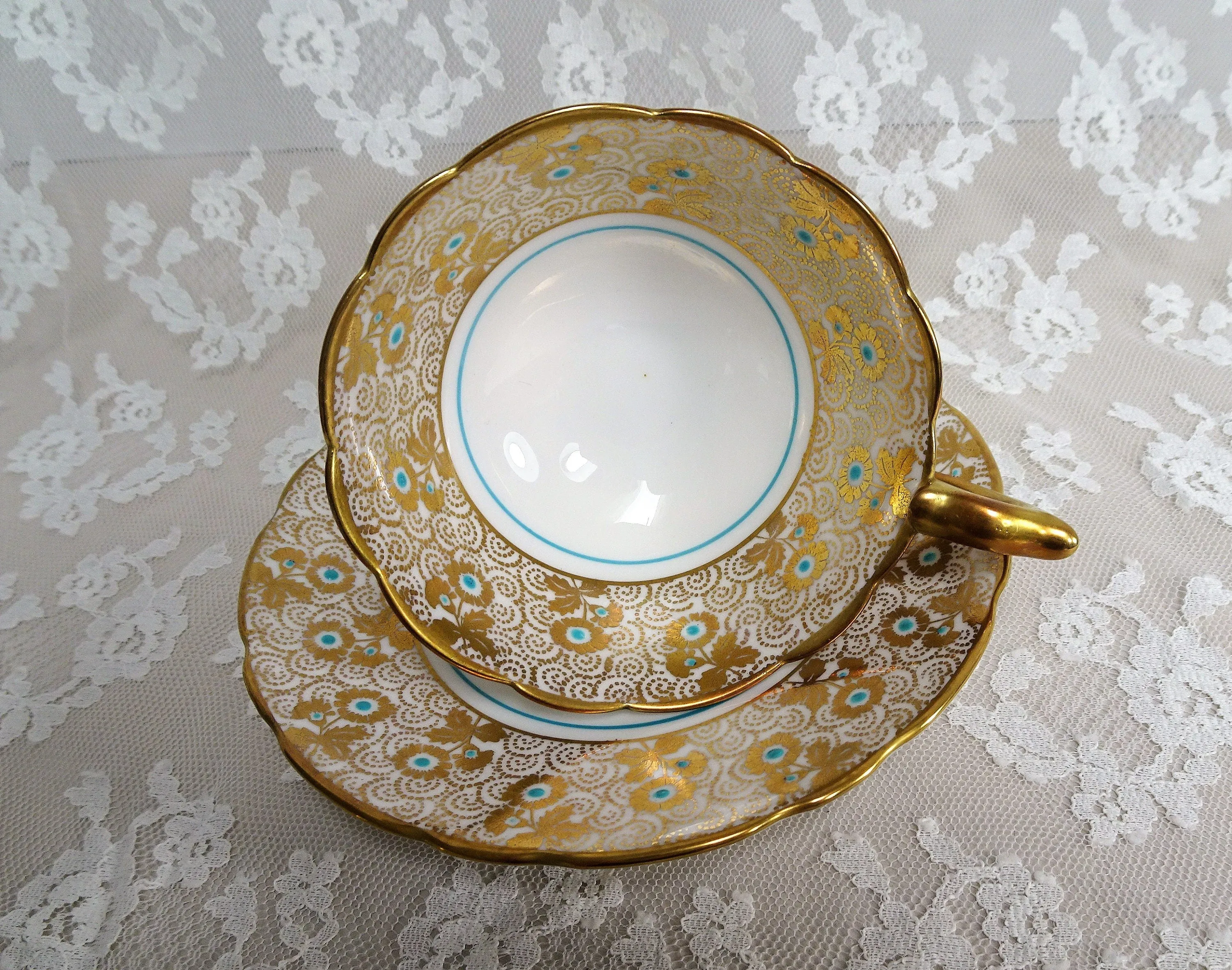 STUNNING Cabinet Teacup and Saucer,Royal Stafford English Bone China,Bridal Showers, Gifts,Vintage Collectible Cups and Saucers