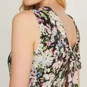 Summer Floral Chiffon Fit and Flare Dress