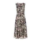 Summer Floral Chiffon Fit and Flare Dress