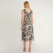 Summer Floral Chiffon Fit and Flare Dress