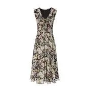 Summer Floral Chiffon Fit and Flare Dress