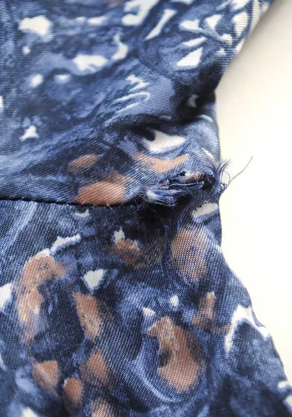 Vintage 1950s Blue Rayon Shirt-waister • Pussy Bow • Tea Dress