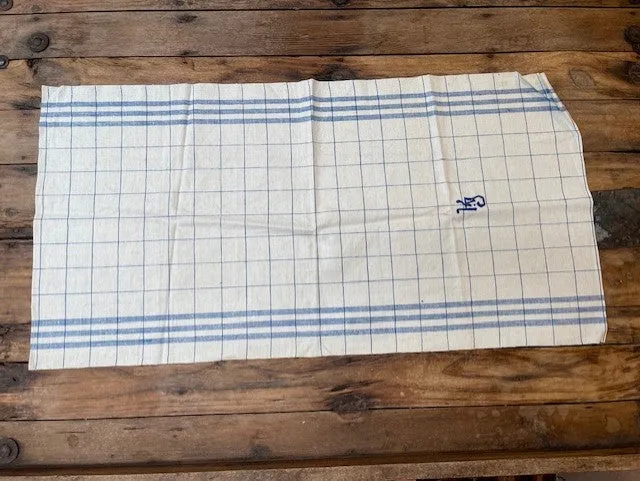 Vintage European Linen Tea Towel  #6518 Byron