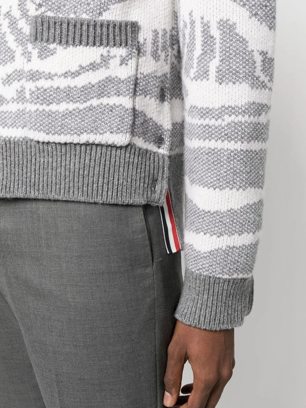 Wave Fair Isle Jacquard V Neck Cardigan