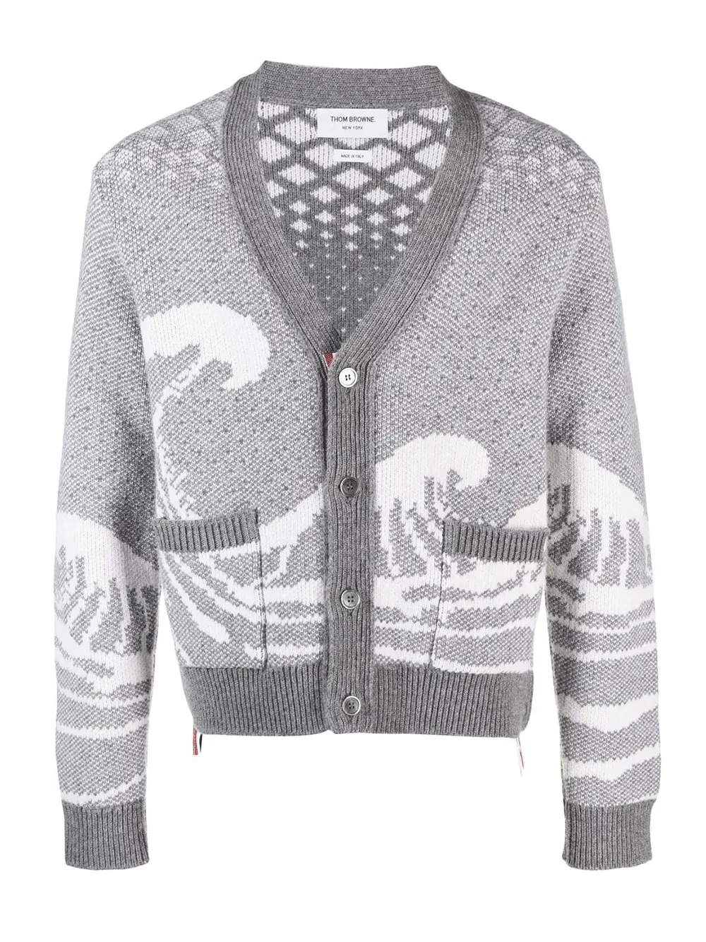Wave Fair Isle Jacquard V Neck Cardigan