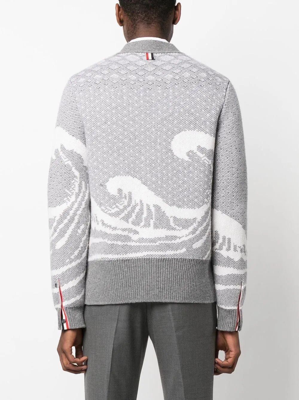 Wave Fair Isle Jacquard V Neck Cardigan