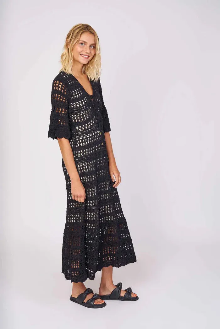 Whitney crochet Dress - Black