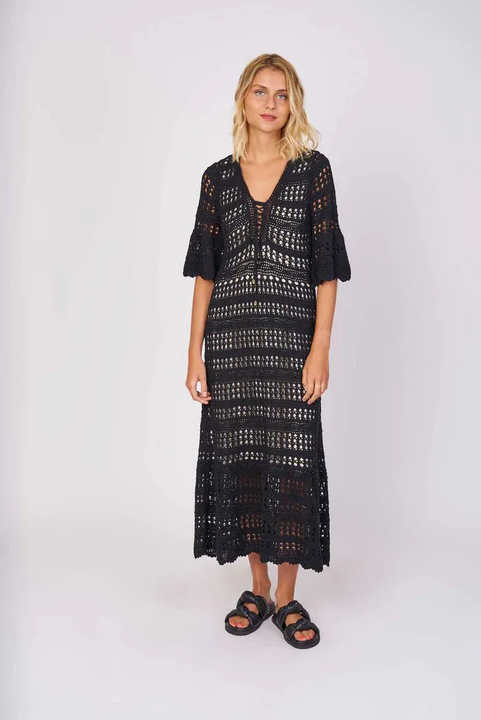 Whitney crochet Dress - Black